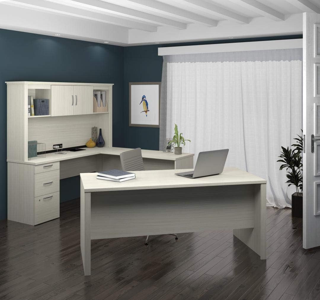 White Chocolate U/L Shaped Executive Office Desk-0