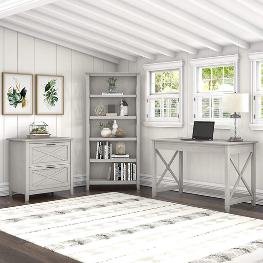 Key West Writing Desk with Lateral File Cabinet-0