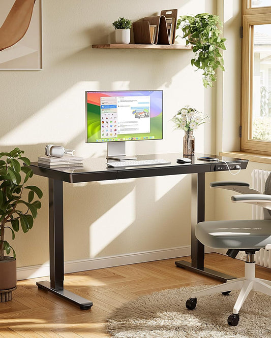 48" Glass Electric Standing Desk with USB-0